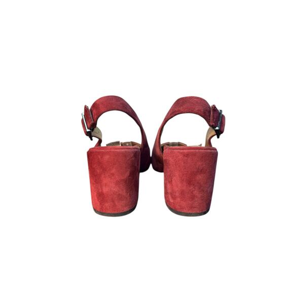 Vionic Women's Burgundy Pink Suede Heels Slingback 7.5 - Picture 7 of 9